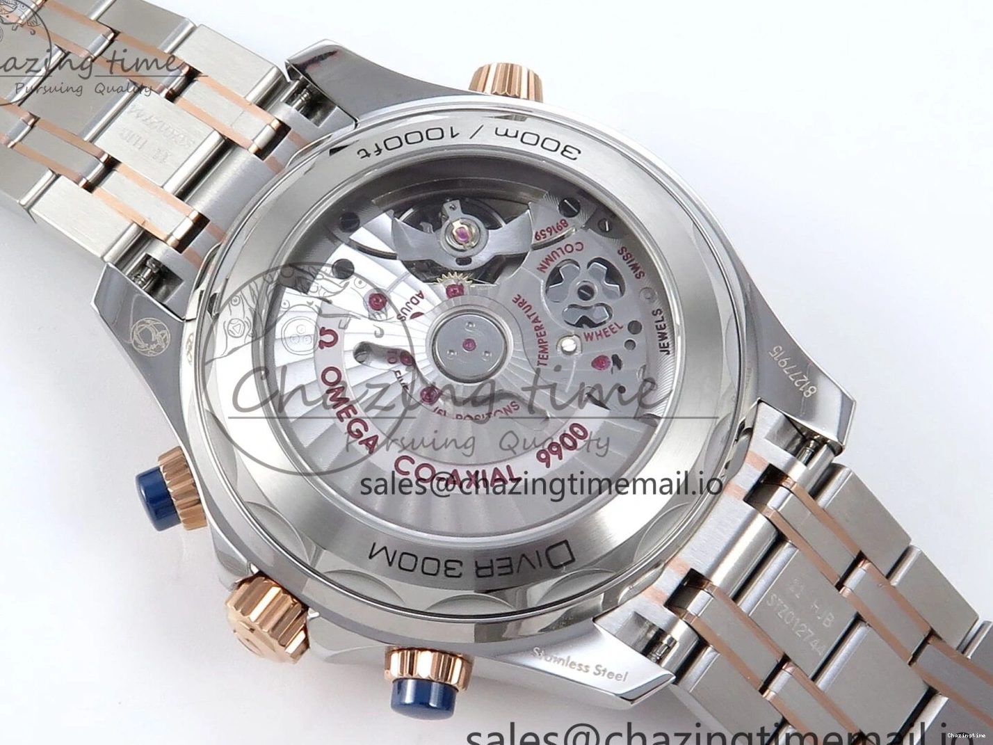 0507 Seamaster 300m Chrono SS YG OMF 1:1 Best Edition Blue Dial on SS YG Bracelet A Popular 7685